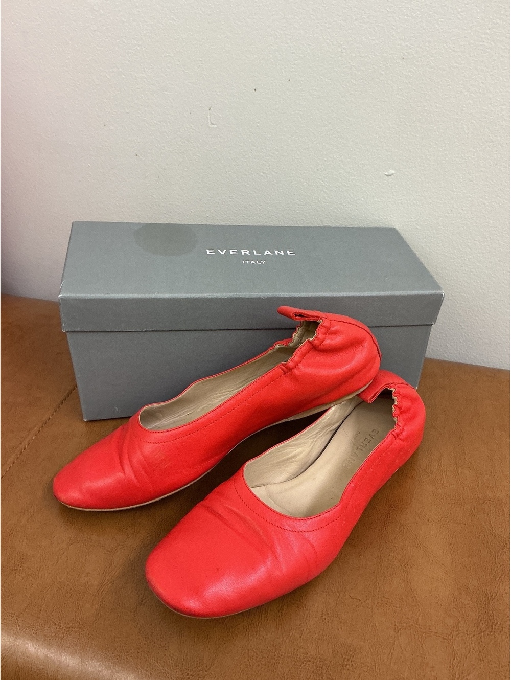 Everlane Red Leather Ballet Flats